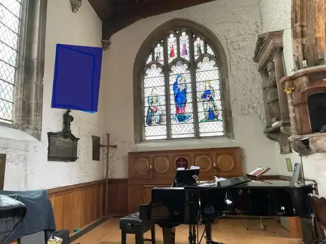 Proposed location of Capponi stone on (left) blank wall of Lady Chapel facing Capponi monument